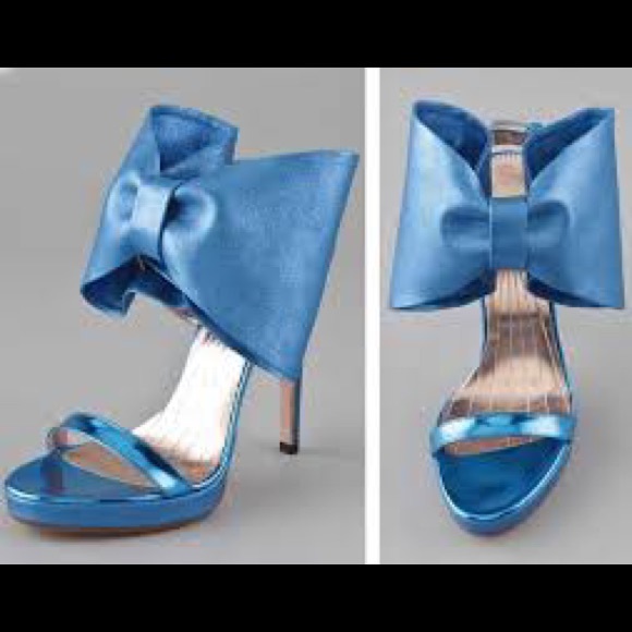 VIKTOR & ROLF Blue High Heel Bow Sandals size 37 - Picture 2 of 10